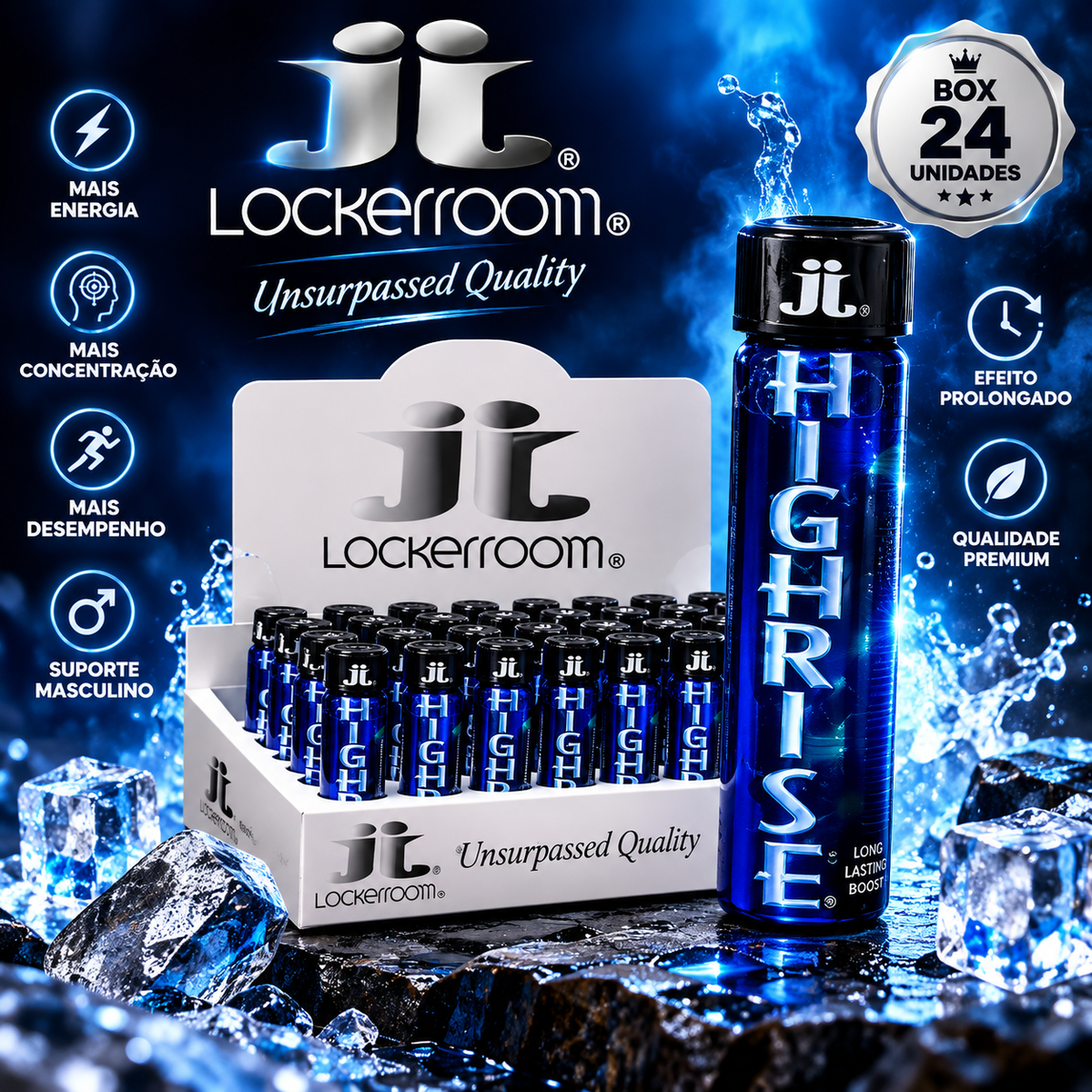 Poppers highrise long caixa 24 unidades